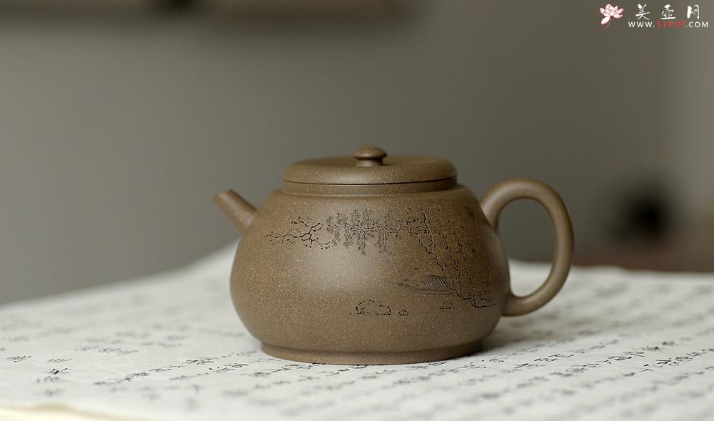 紫砂壶图片：万阗阗力作国助和石精刻 全手龙蛋 飘逸俊秀 文气十足 - 美壶网