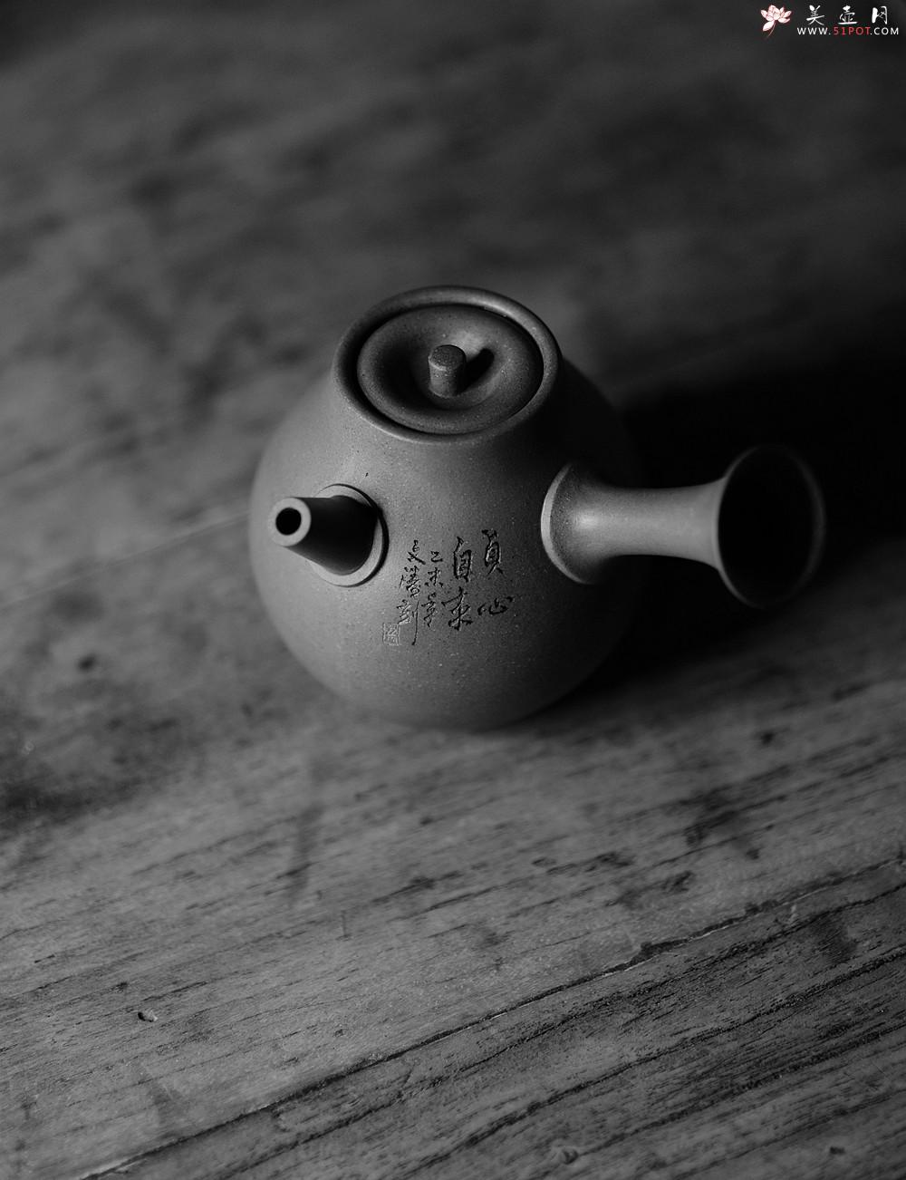 紫砂壶图片：淞庐原创设计  静品佳味~ 全手唐韵急须 文气十足 国助文涛装饰 - 美壶网