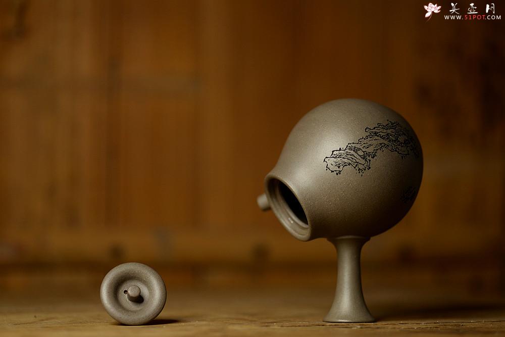 紫砂壶图片：淞庐原创设计  静品佳味~ 全手唐韵急须 文气十足 国助文涛装饰 - 美壶网