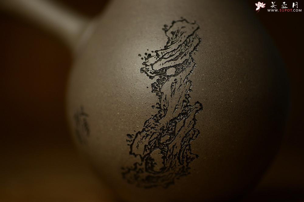 紫砂壶图片：淞庐原创设计  静品佳味~ 全手唐韵急须 文气十足 国助文涛装饰 - 美壶网