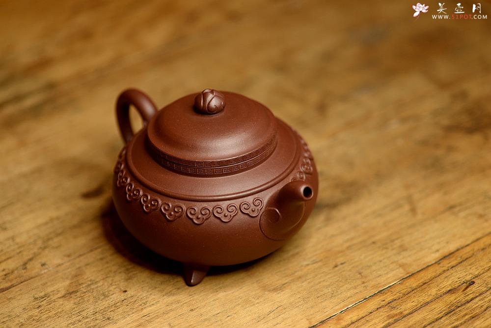 紫砂壶图片：雄浑凝练 精神气韵 扛鼎之作 全手大云肩如意 - 美壶网
