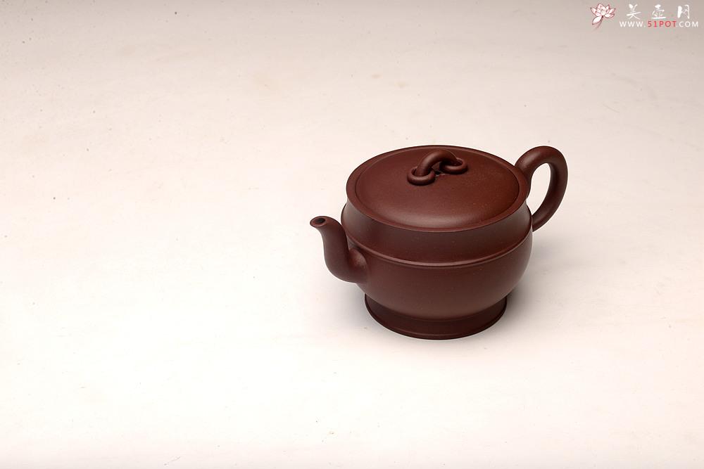 紫砂壶图片：钱建荷全手新作 宫廷范儿 大口实用 做工精致 双圈碗灯 - 美壶网