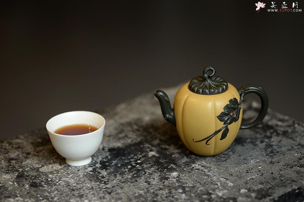 紫砂壶图片：原创作品 本段小金瓜 灵巧曼妙 夏日利器 孙伟强张新亚合作 - 美壶网