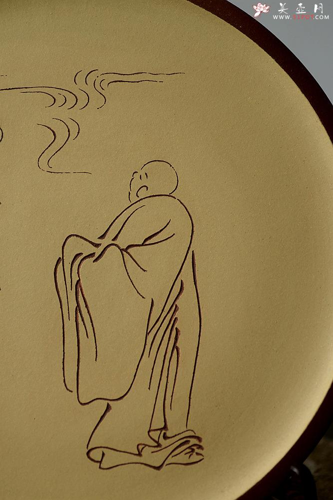 紫砂壶图片:张听刚挂盘 以刀代笔 行云流水 老辣精炼 - 美壶网