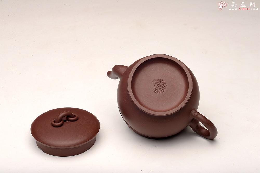 紫砂壶图片：钱建荷全手新作 宫廷范儿 大口实用 做工精致 双圈碗灯 - 美壶网