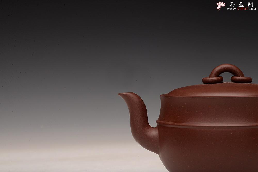 紫砂壶图片：钱建荷全手新作 宫廷范儿 大口实用 做工精致 双圈碗灯 - 美壶网
