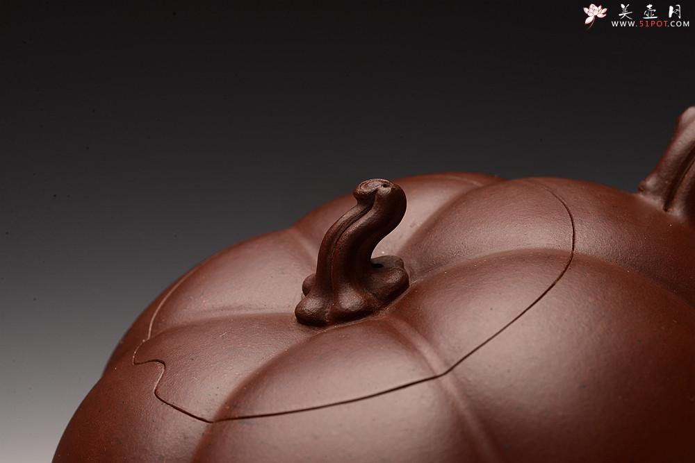 紫砂壶图片：顾正芳乙未年新品 饱满丰润 灵韵秀雅 全手筋纹南瓜 田园清趣 - 美壶网