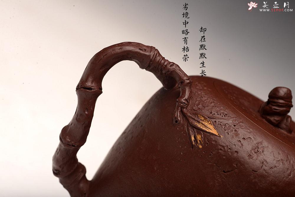 紫砂壶图片：潘丹初全手新作 泥‘玄’系列之玄石 古拙文气  石竹 峥嵘岁月 - 美壶网