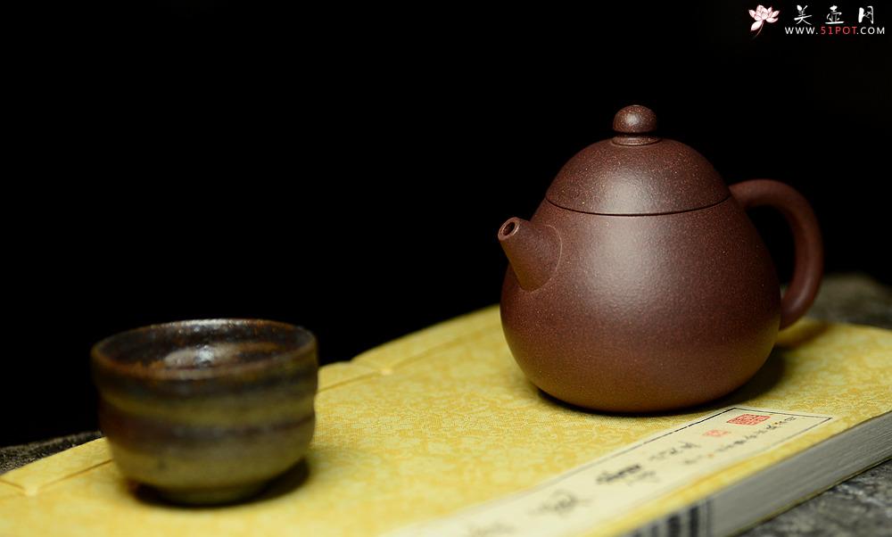 紫砂壶图片:淞庐作品 高温老紫泥 古朴 老味 全手文旦 - 美壶网