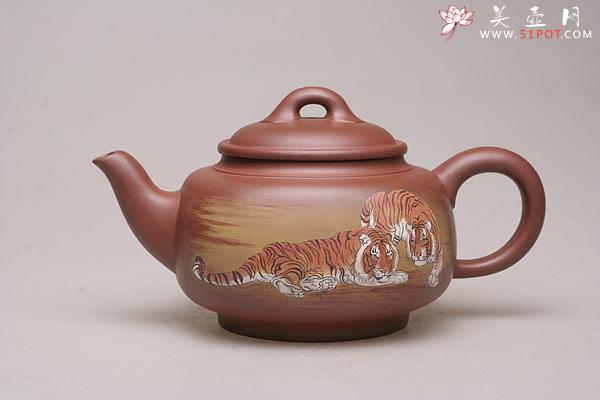 紫砂壶图片：泥绘沁泉壶 - 美壶网