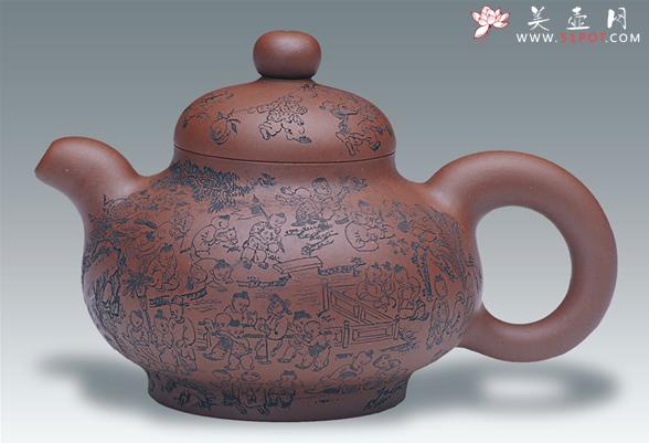 紫砂壶图片：大漱泉壶沈文泰铭 - 美壶网