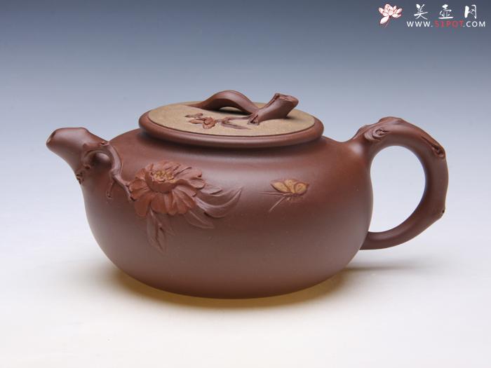 紫砂壶图片：牡丹迎春 - 美壶网