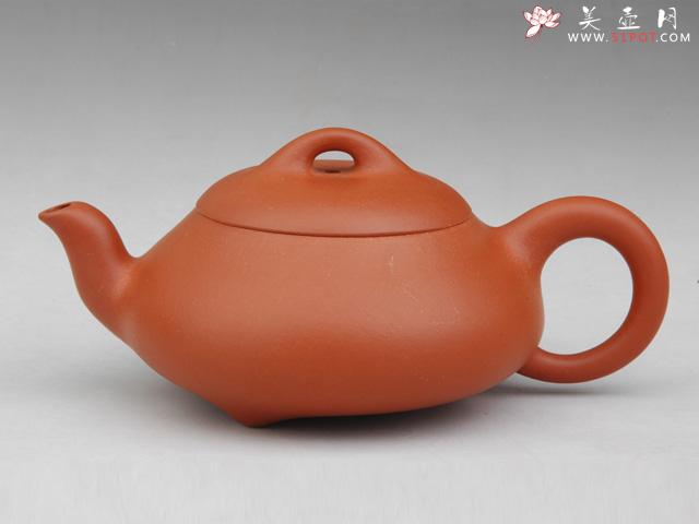 紫砂壶图片：朱泥三脚石瓢 - 美壶网