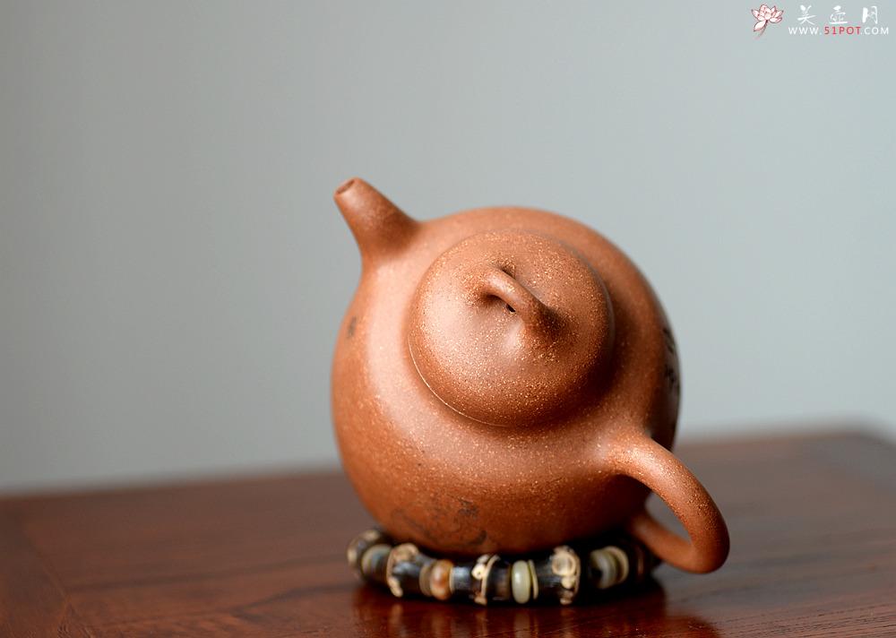 紫砂壶图片：细刻如丝 黄龙山降坡泥 全手高士壶 饱满大气 - 美壶网