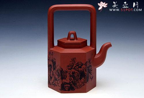 紫砂壶图片：六方提梁 - 美壶网
