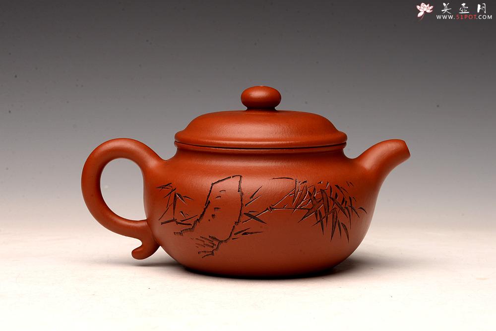 紫砂壶图片：张听钢装饰 传统实用 全手朱泥仿古 优质朱泥 - 美壶网