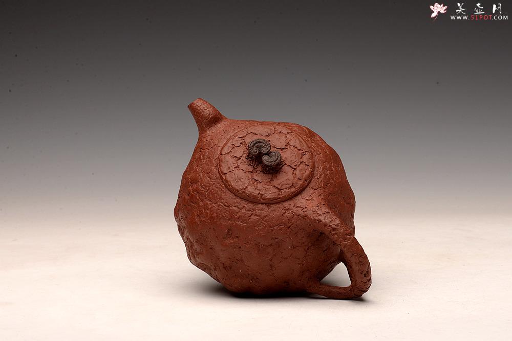 紫砂壶图片：肌理自然生动 全手灵芝龚春 古朴之味 - 美壶网