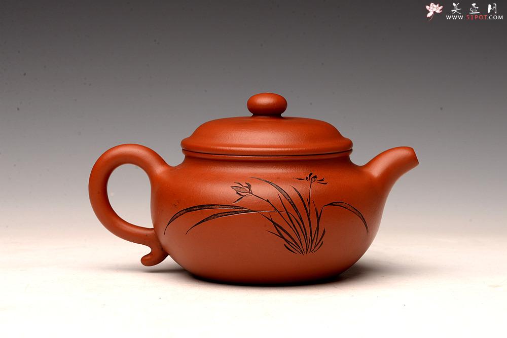 紫砂壶图片：张听钢装饰 传统实用 全手朱泥仿古 优质朱泥 - 美壶网