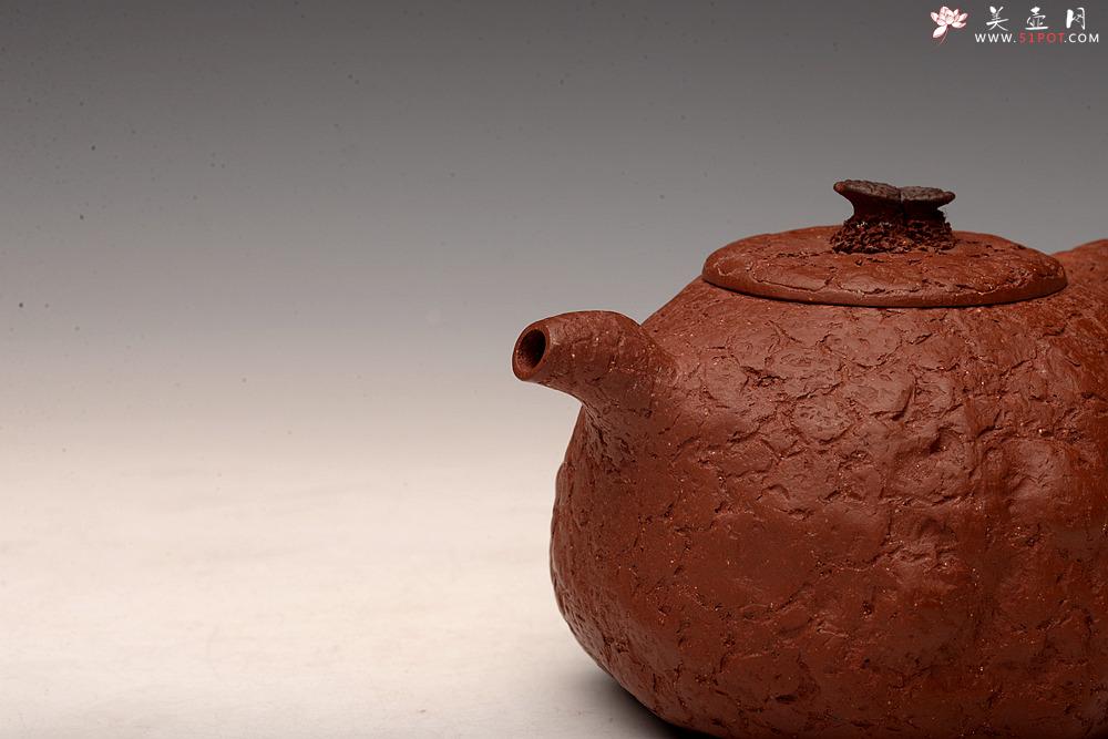 紫砂壶图片：肌理自然生动 全手灵芝龚春 古朴之味 - 美壶网