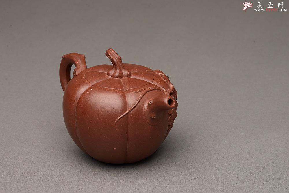 紫砂壶图片：原创作品 孙伟强张新亚合作 贴叶精湛 灵巧曼妙 小南瓜 - 美壶网