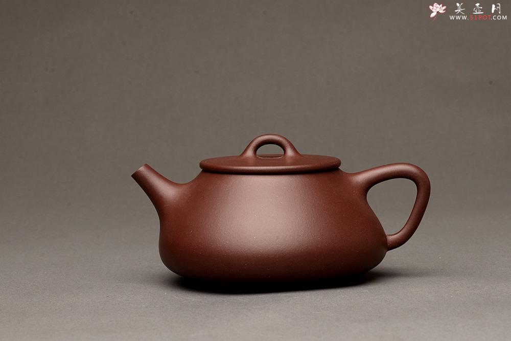 紫砂壶图片：器形周正 骨肉均挺之全手平盖石瓢  - 美壶网