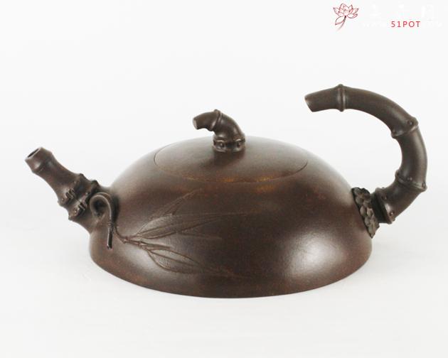 紫砂壶图片：陶艺竹段壶 - 美壶网