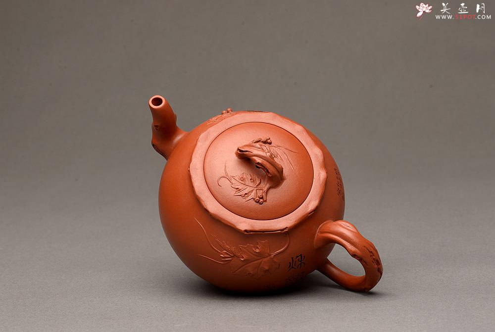 紫砂壶图片：朱牧清新品 葡萄壶 实用花货 原矿赵庄朱泥 难度颇大 - 美壶网
