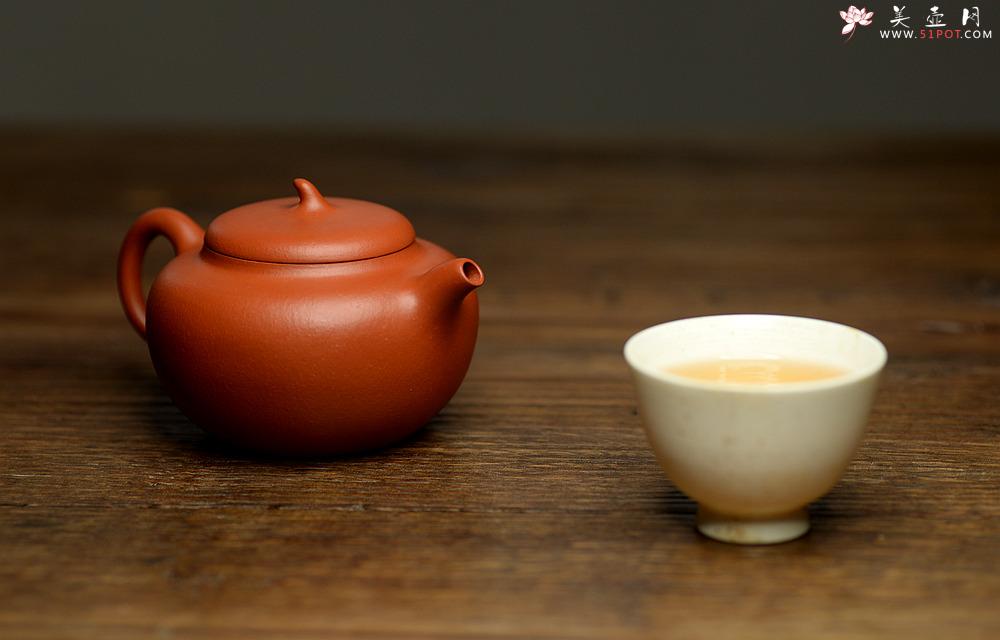 紫砂壶图片：优质朱泥 娇艳迷人 全手朱泥茄段 实用精品 - 美壶网