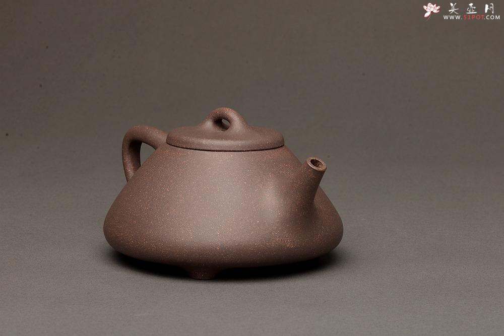 紫砂壶图片：周斌全手力作 精品高温老紫泥调砂 古朴金石其骨 子冶石瓢 - 美壶网