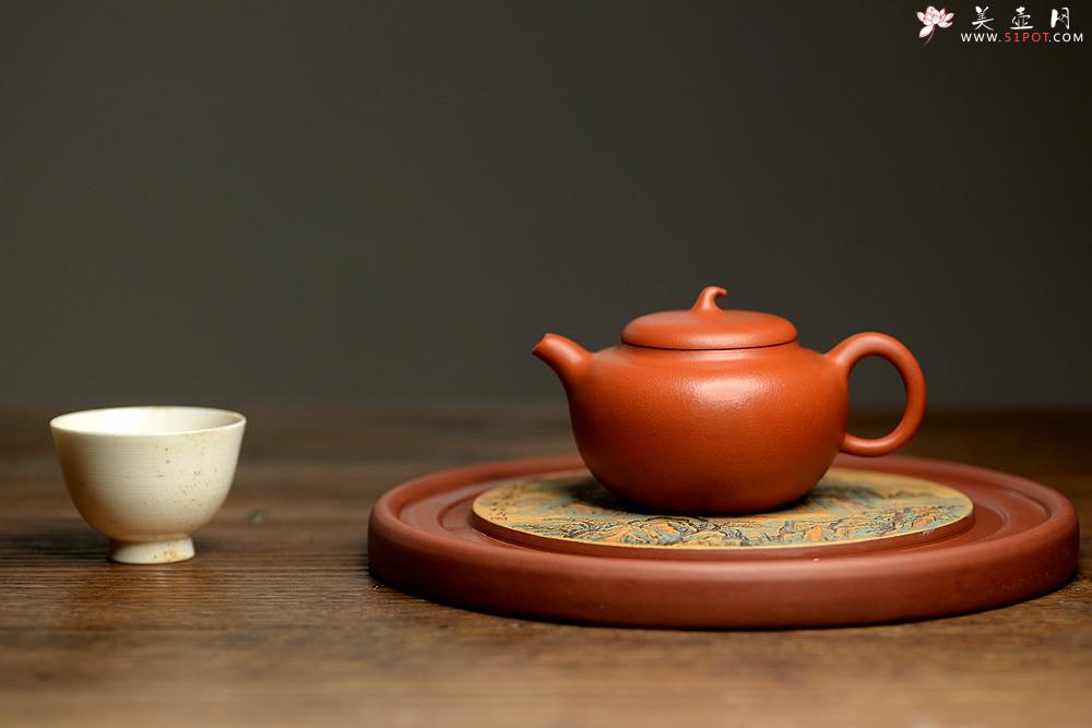 紫砂壶图片：优质朱泥 娇艳迷人 全手朱泥茄段 实用精品 - 美壶网