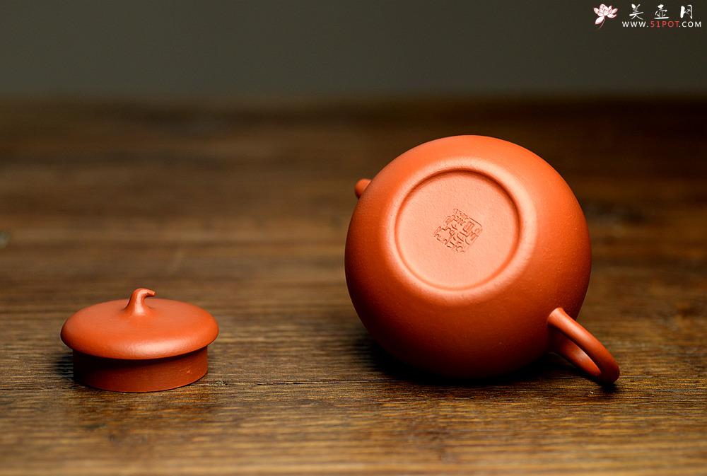 紫砂壶图片：优质朱泥 娇艳迷人 全手朱泥茄段 实用精品 - 美壶网