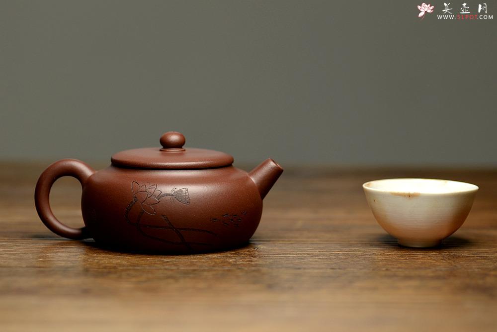 紫砂壶图片：实用佳器 秀气可爱 扁拙 - 美壶网