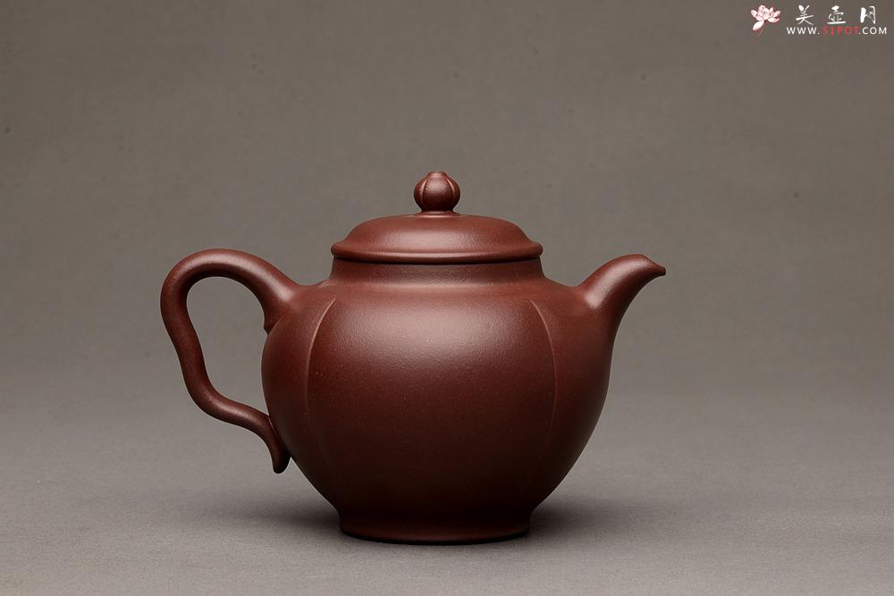 紫砂壶图片：陈进全手新作 大虚极 筋囊器型 难度之大 挺拔优雅 - 美壶网