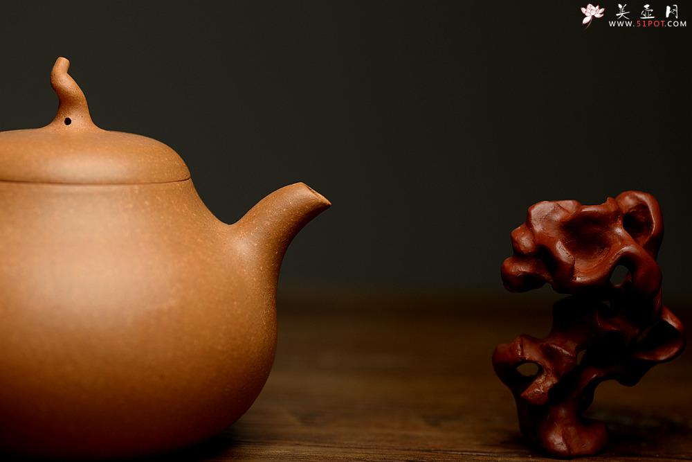 紫砂壶图片：顾小英全手作品 圆润敦厚 拙味十足 匏瓜 手工锤炼段泥 - 美壶网