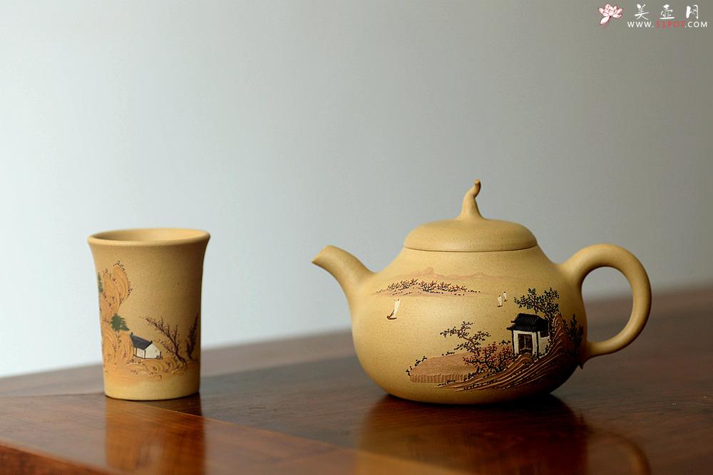 紫砂壶图片：顾小英全手作品  饱满厚润 型丰留意 泥绘装饰 匏瓜 - 美壶网