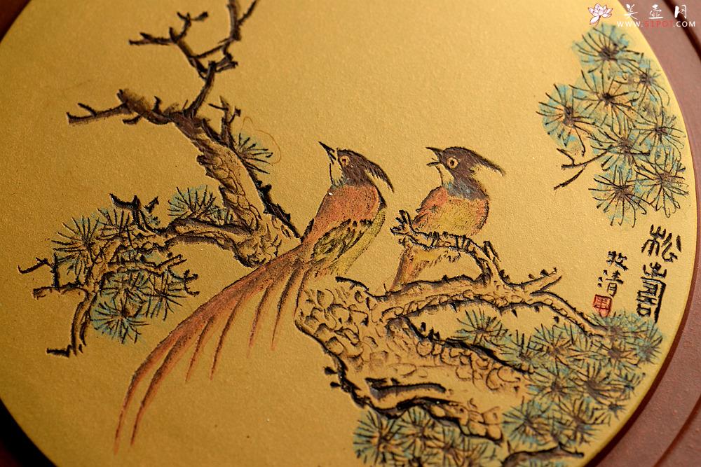 紫砂壶图片：非常好玩~~紫砂干泡台  朱牧清精心装饰 别有风韵！！ - 美壶网