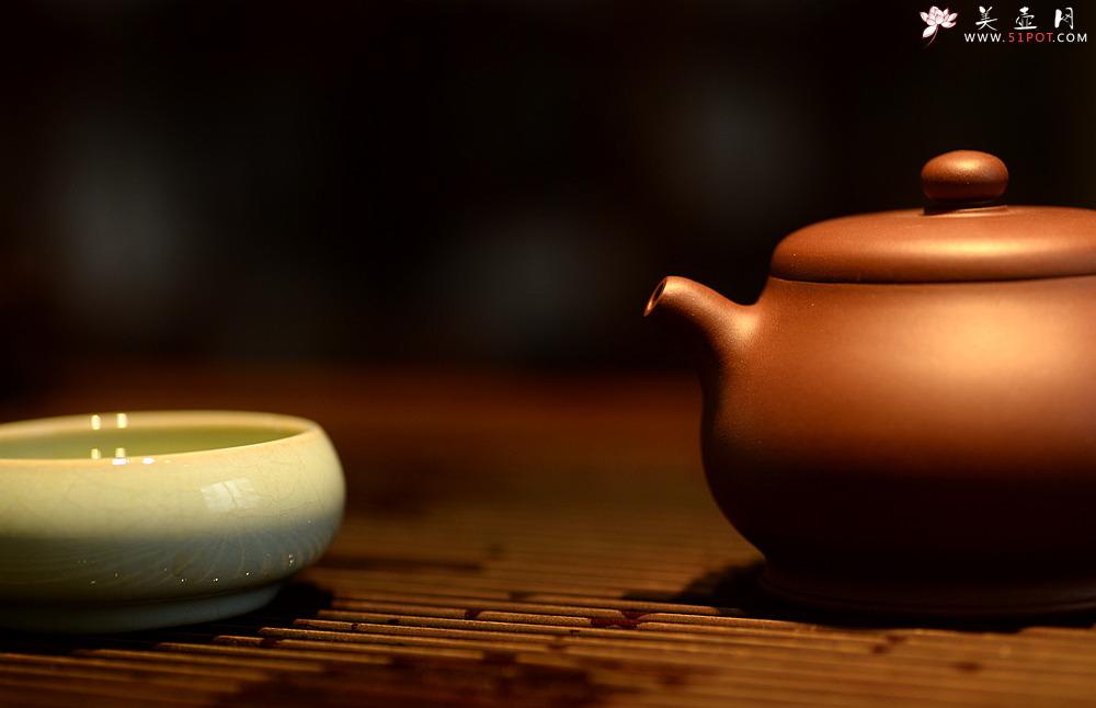 紫砂壶图片：美壶特惠 圆润饱满 大口实用 潘壶~~优质枣红泥 极易泡养 - 美壶网