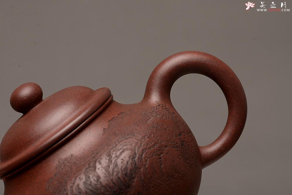 紫砂壶图片：优质老底料 李彦雄通景山水 全手掇球 饱满厚重 精品 - 美壶网