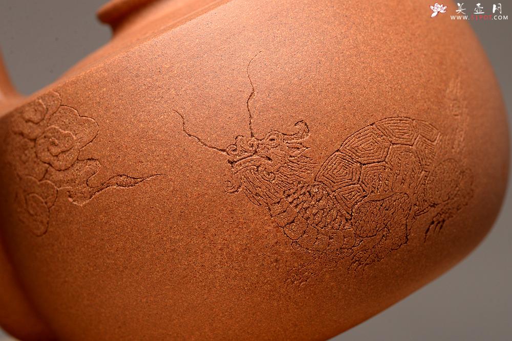 紫砂壶图片：钱建荷全手新作 福乐提梁 做工精致 游心堂装饰 - 美壶网