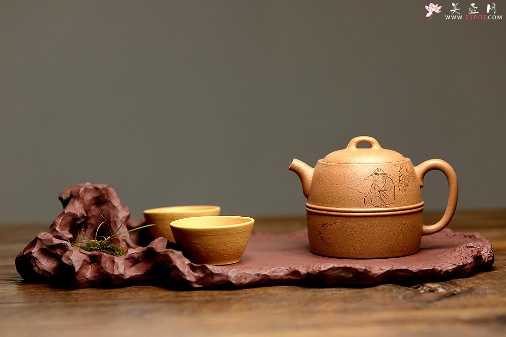 紫砂壶图片：学院派风格~非常好玩的作品 全手工干泡台 - 美壶网