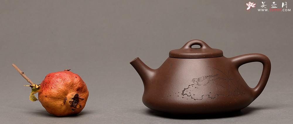 紫砂壶图片：周路健乙未冬全手精品力作 摹李寒勇子冶石瓢 耐品劲道 国师和石装饰 - 美壶网