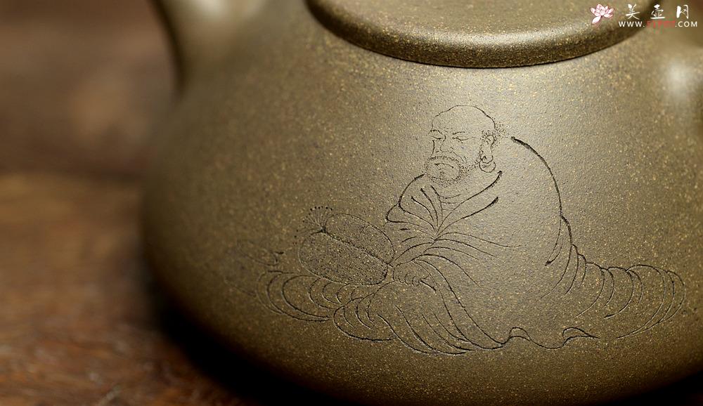 紫砂壶图片：优质青段全手子冶石瓢 骨肉均挺 文气佳品 国师和石装饰 - 美壶网