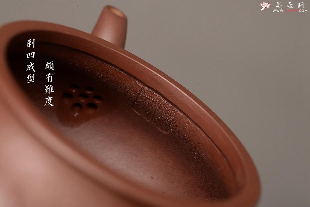 紫砂壶图片:潘丹初全手作品 送礼自用精品~ 优质老紫泥 竹韵桃丰 祝寿 - 美壶网