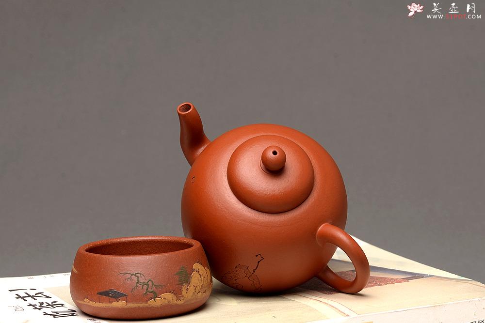 紫砂壶图片：徐亚春新品 优质朱泥 全手三足皓月 游心堂主人装饰 实用佳品 - 美壶网