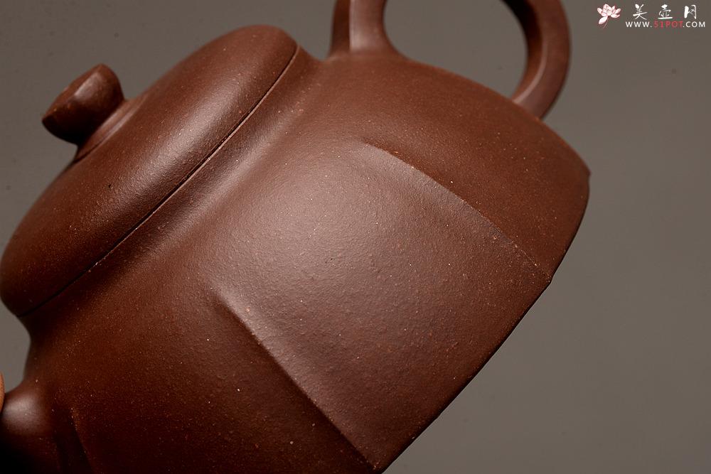 紫砂壶图片：周路健全手新作 线条流畅 稳重敦厚 难得老紫泥 印月 - 美壶网