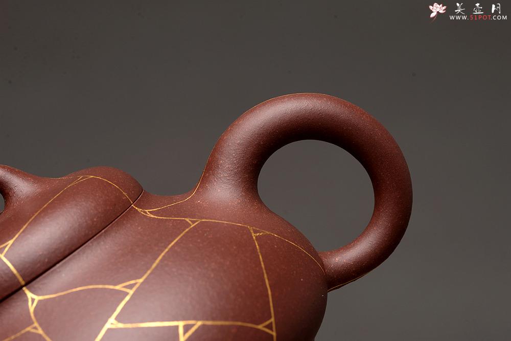 紫砂壶图片：俞欣荣新作 真金装饰 冰纹石瓢 徐家风格~ 做工精致 美壶特惠 - 美壶网