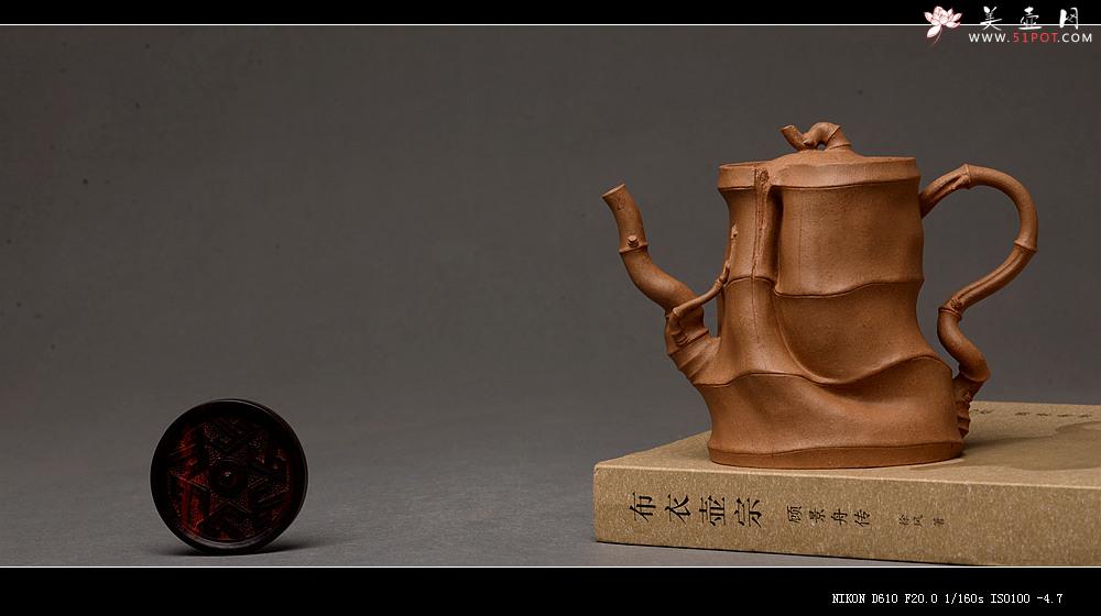 紫砂壶图片：林秀明经典代表作 自然古朴 秀雅竹韵 线条灵动~ 学院风 全手清逸 - 美壶网