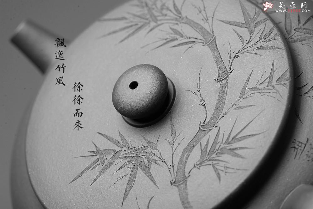 紫砂壶图片：扁翁设计 詹黎明全手制作 国师赵辉精心装饰 杀茶利器 卧云 - 美壶网