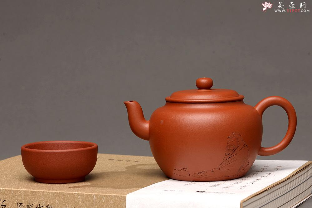 紫砂壶图片：徐亚春新品 优质朱泥 全手鼓墩 游心堂主人装饰 实用佳品 - 美壶网