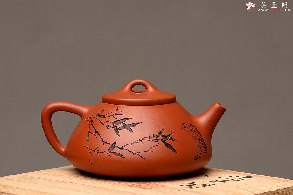 紫砂壶图片：实用有趣 原矿赵庄朱泥之全手子冶石瓢  - 美壶网